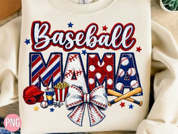 Baseball Mama Faux Embroidery Sports PNG: A Designer’s Take
