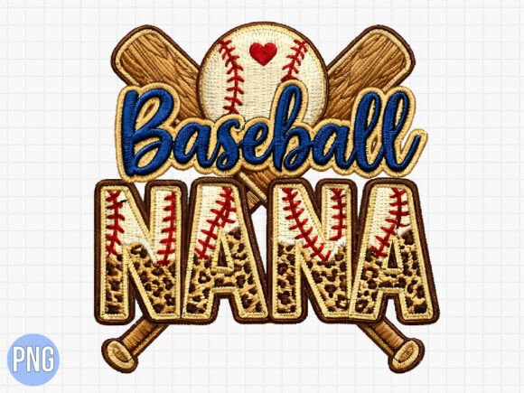 Baseball Nana Leopard Embroidery PNG Under Review