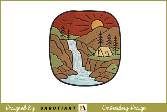 Camping Theme Design for Embroidery