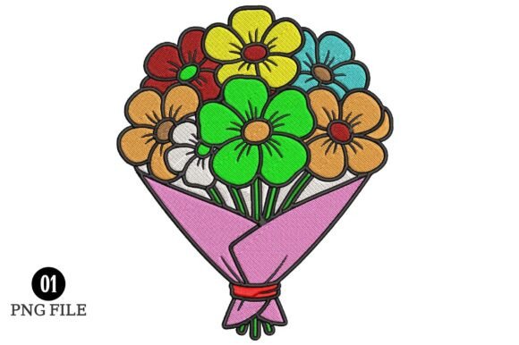 Colorful Flower Bouquet Embroidery: A Designer's Review