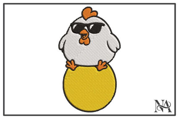 Cool Chicken Egg Embroidery Design for Boutique Apparel