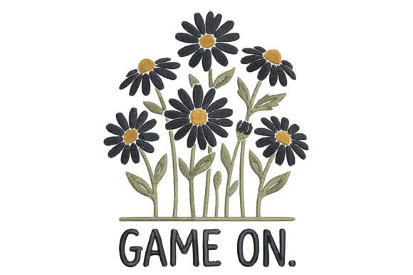 Daisy Flowers Game on Embroidery
