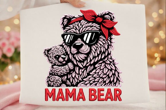 Faux Embroidery Mama Bear Mother s Day