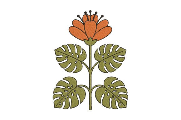 Single Orange Flower Embroidery Design Review